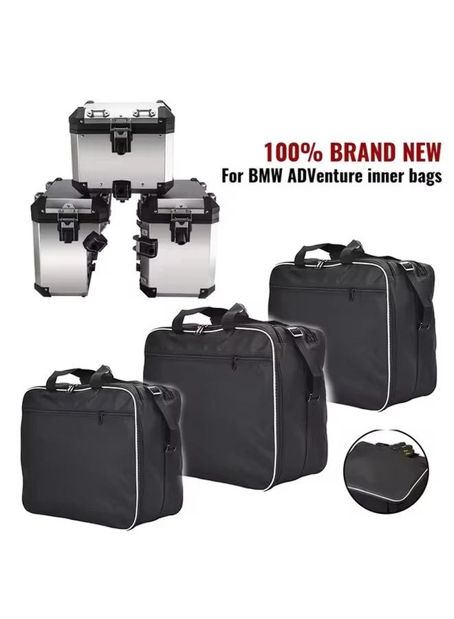 Set of 3 Black Motorcycle Luggage Bags for BMW GS Adventure Series Large Capacity Travel - Image 4